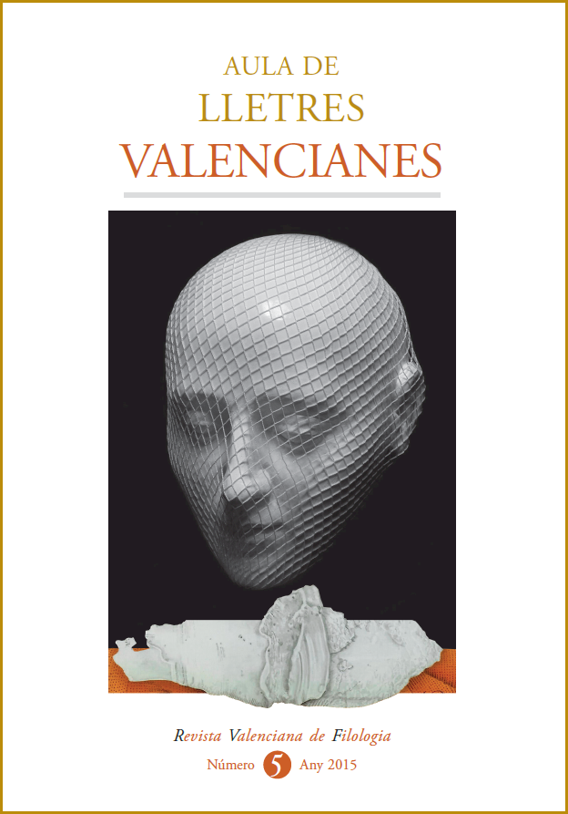 Portada de la revista 'Aula de Lletres Valencianes. Revista Valenciana de Filologia'